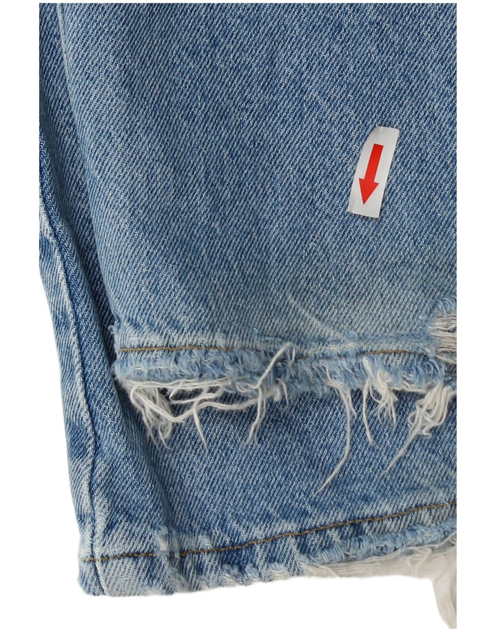 Zara Womens Cargo Loose Jeans EU 40 Médio W30 L30 Azul Algodão