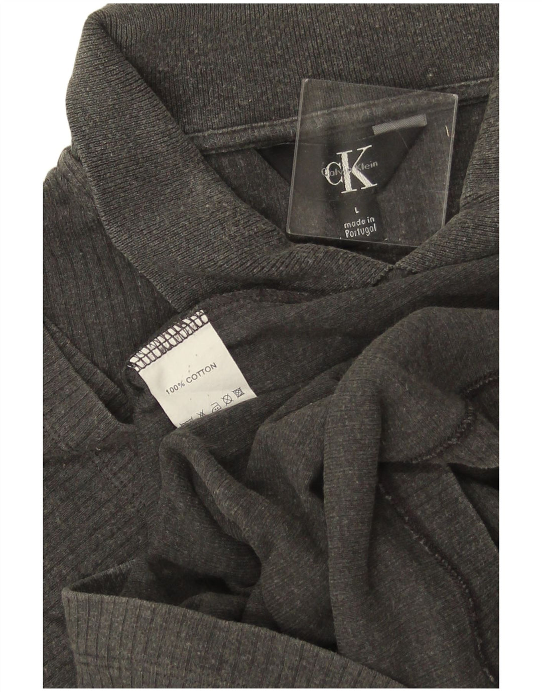 Camisa polo masculina CALVIN KLEIN grande algodão cinza