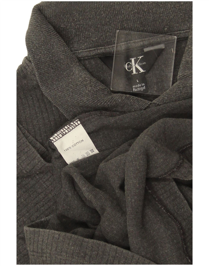 Camisa polo masculina CALVIN KLEIN grande algodão cinza