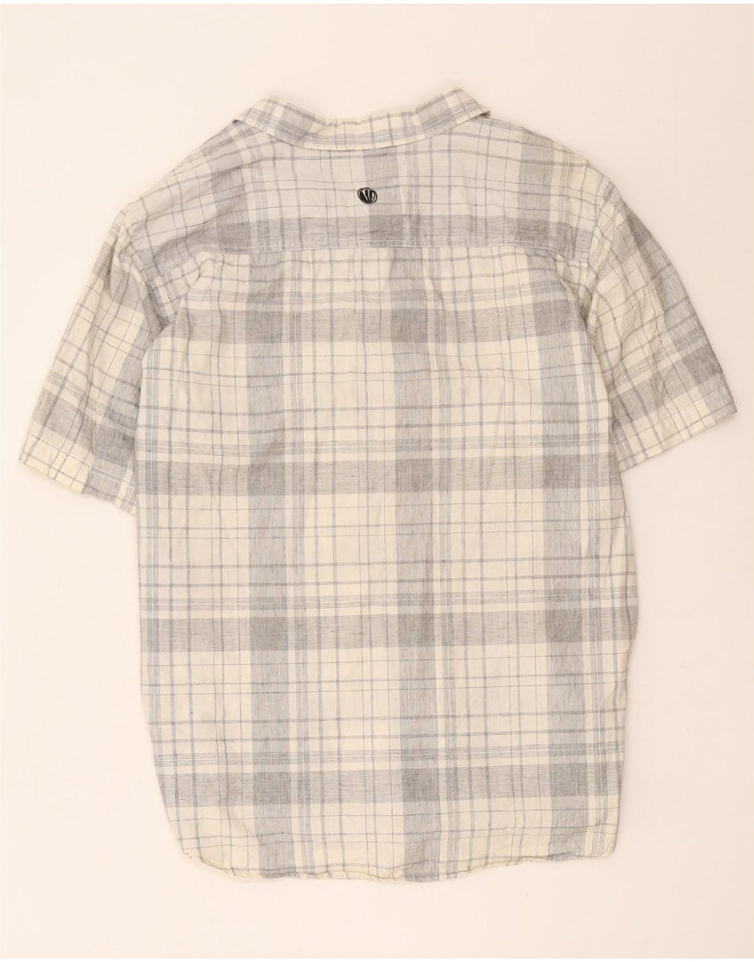 Camisa masculina de manga curta Fat Face 2XL algodão xadrez cinza