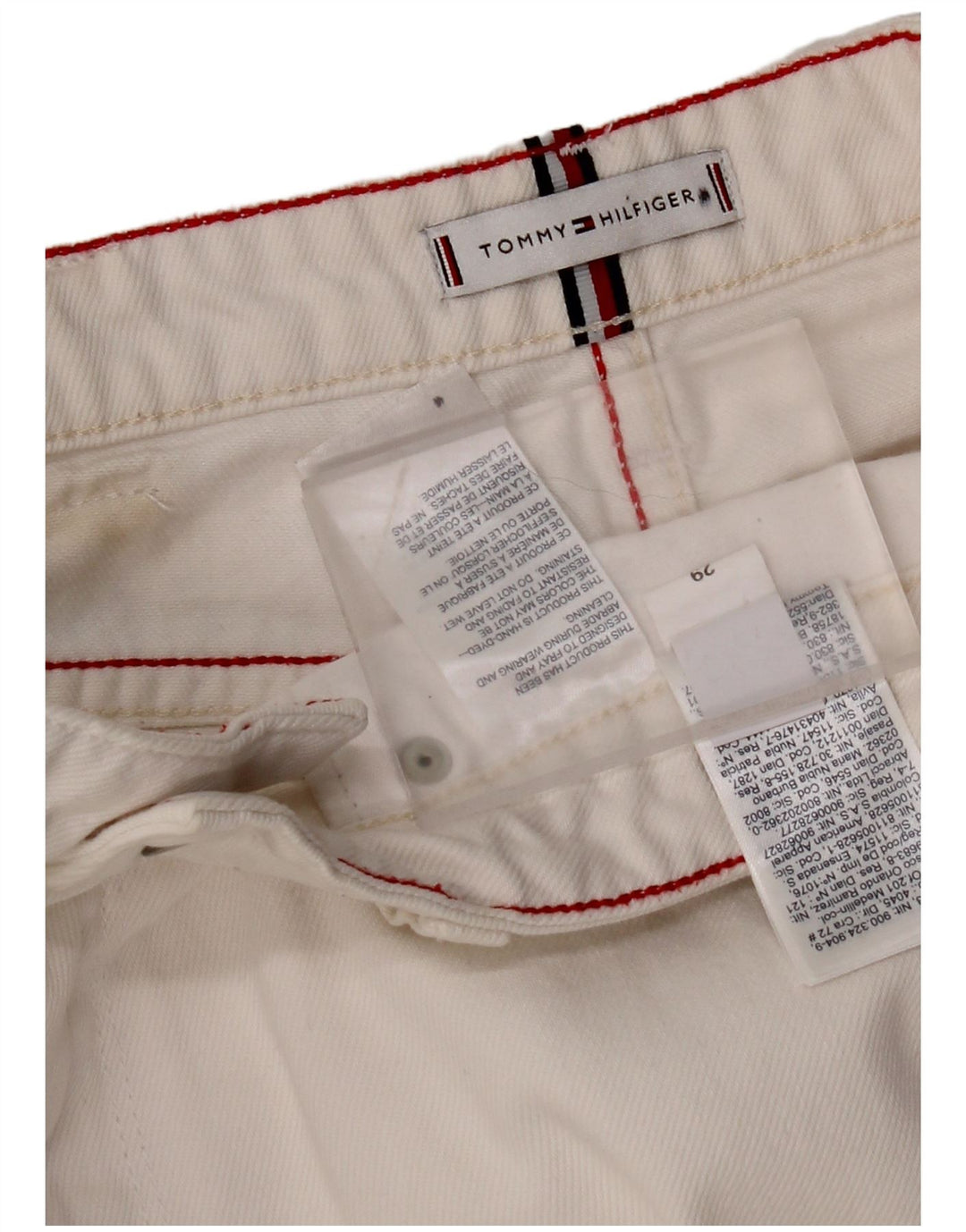 Jeans retos femininos TOMMY HILFIGER W29 L28 algodão branco