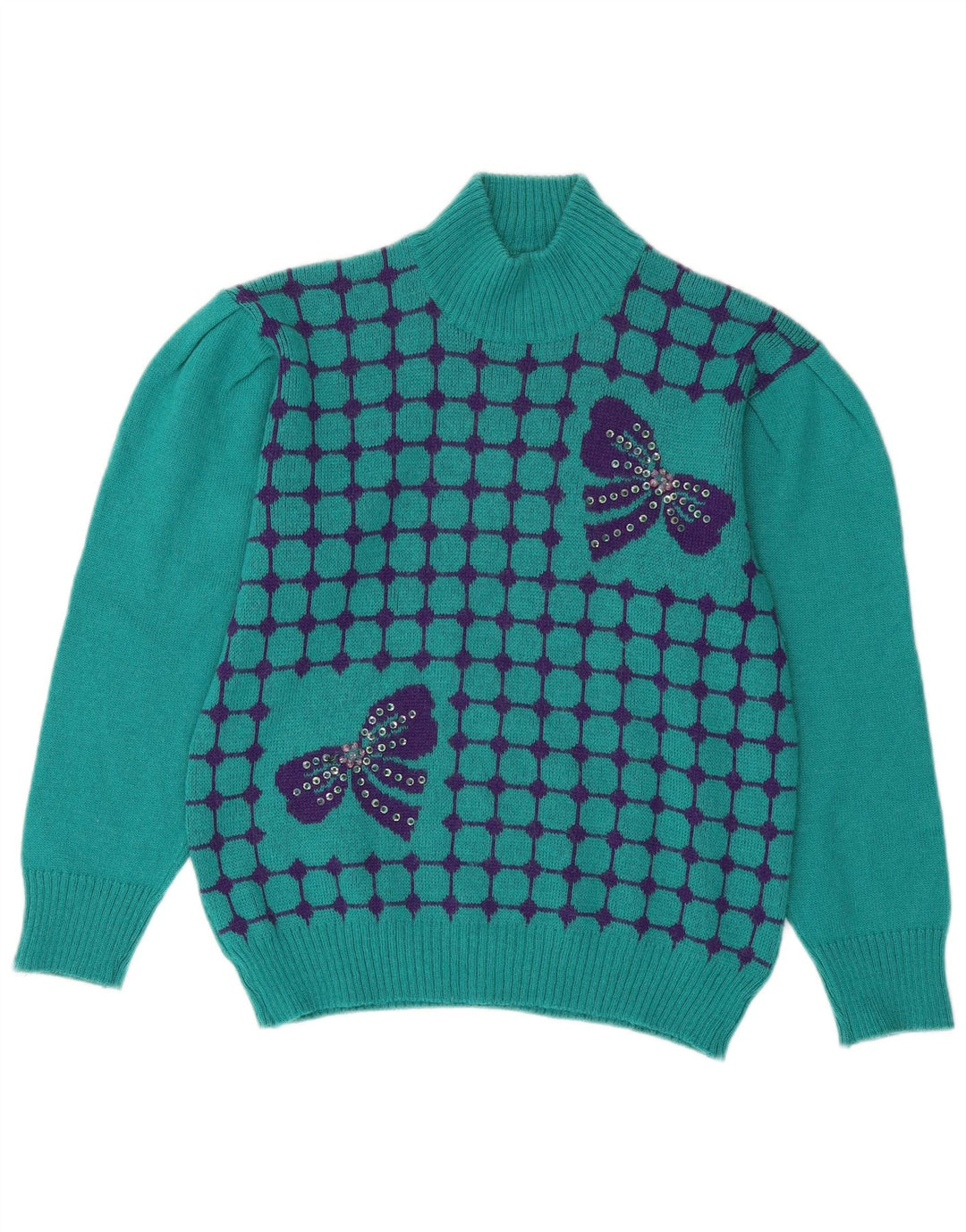 Suéter feminino Sara Valentino com gola tartaruga Reino Unido 14 verde médio