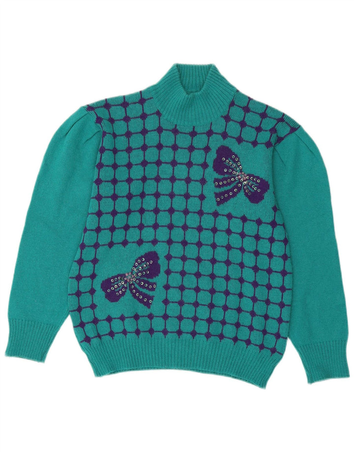 Suéter feminino Sara Valentino com gola tartaruga Reino Unido 14 verde médio