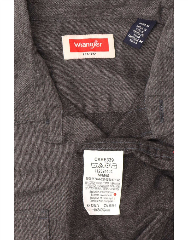 Wrangler Camisa masculina cinza médio algodão