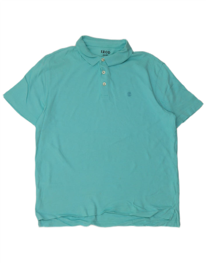 Camisa polo masculina IZOD grande algodão azul