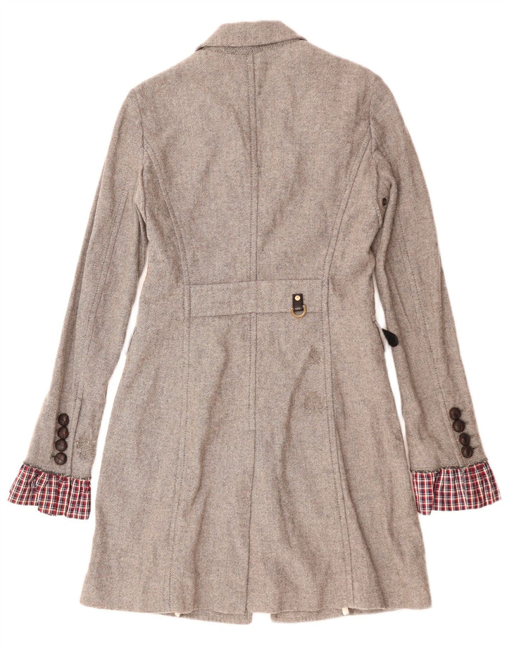 Sobretudo feminino Dsquared2 IT 42 lã espinha de peixe cinza médio