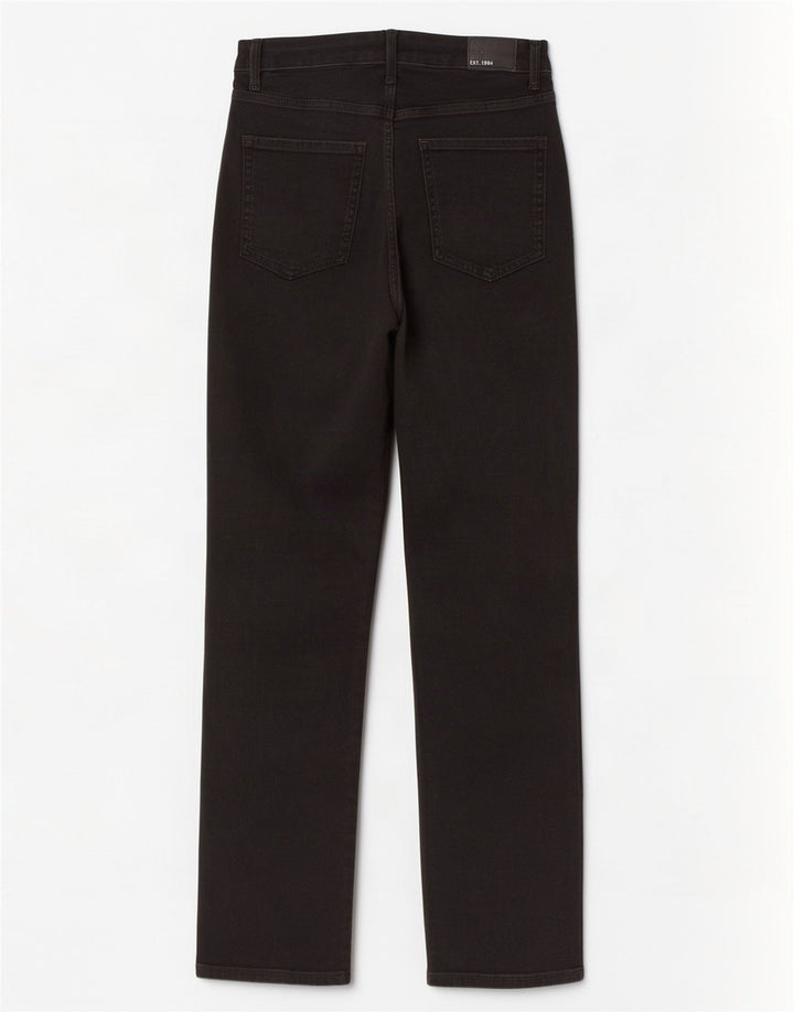 Calça jeans feminina Marks & Spencer Sienna Straight UK 12 médio W28 L28 preta