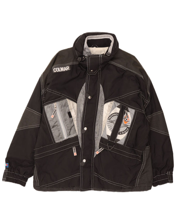 Jaqueta de esqui masculina com capuz Colmar IT 52 grande bloco colorido preto