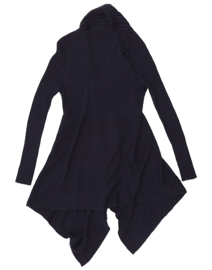 Suéter cardigã feminino Longline da Marks & Spencer Reino Unido 14 médio azul marinho