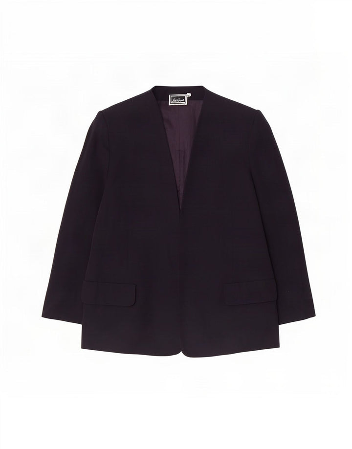 Jaqueta blazer aberta feminina Luisa Spagnoli IT 52 2XL azul marinho acetato