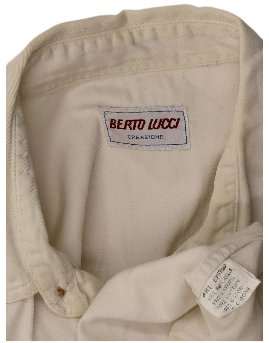 Camisa jeans masculina Berto Lucci XL algodão branco