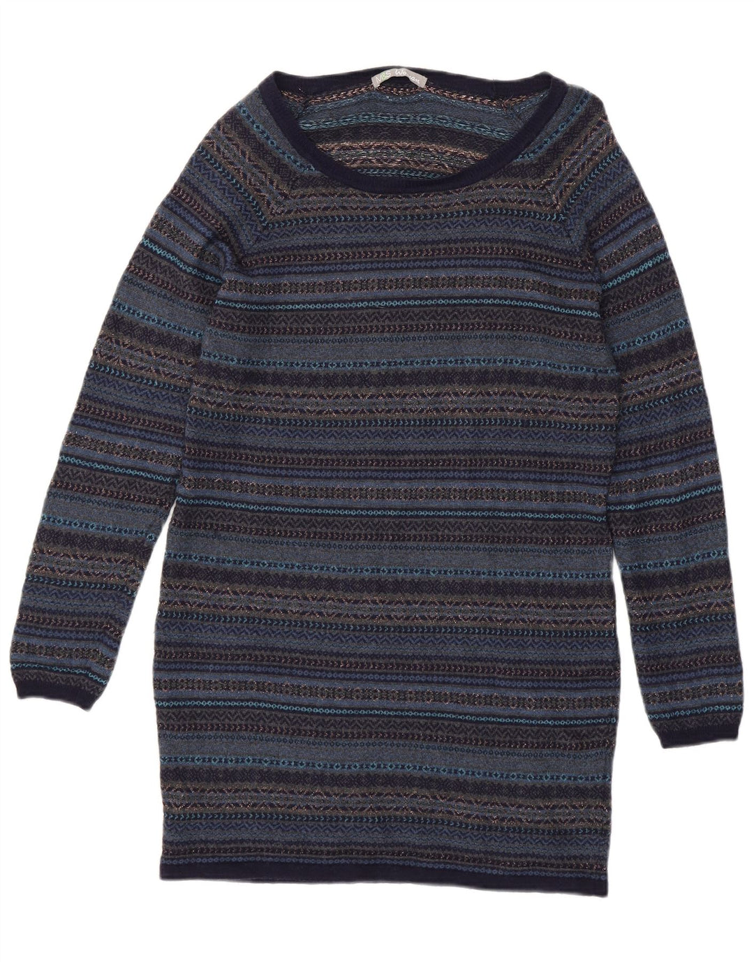 Vestido jumper feminino Marks & Spencer UK 14 médio azul marinho Fair Isle