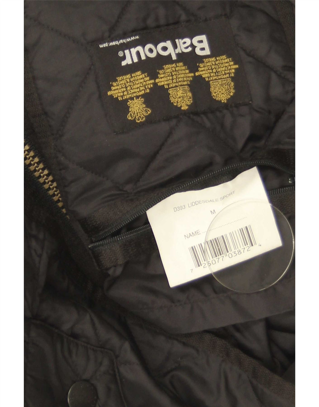 Jaqueta acolchoada masculina Barbour UK 38 poliamida preta média