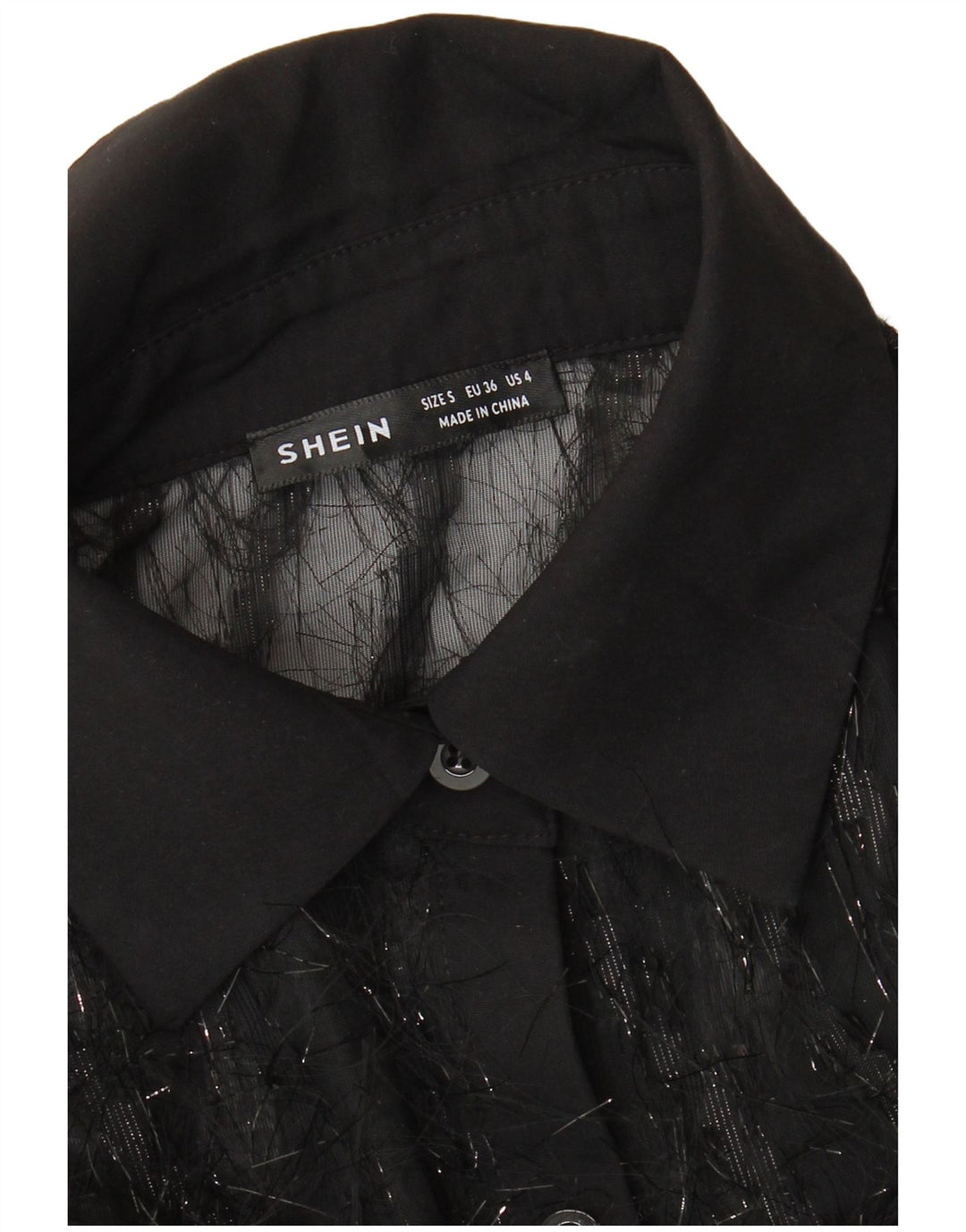 Blusa feminina Shein transparente grande tamanho 10 preto pequeno