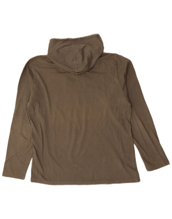 Jumper feminino com capuz gráfico Champion UK 14 algodão cáqui médio