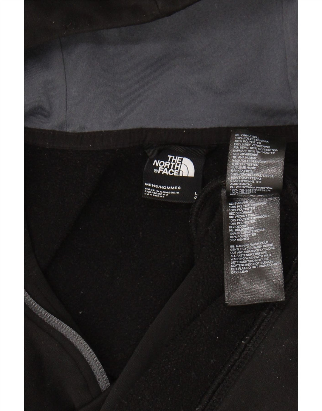 Suéter masculino com capuz e gola com zíper The North Face grande poliéster preto