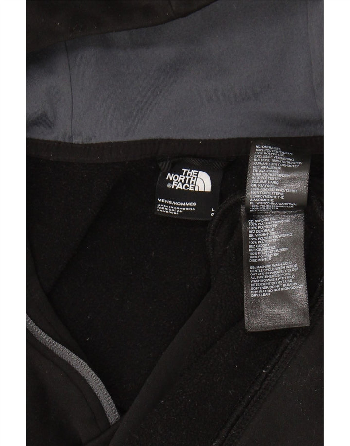 Suéter masculino com capuz e gola com zíper The North Face grande poliéster preto