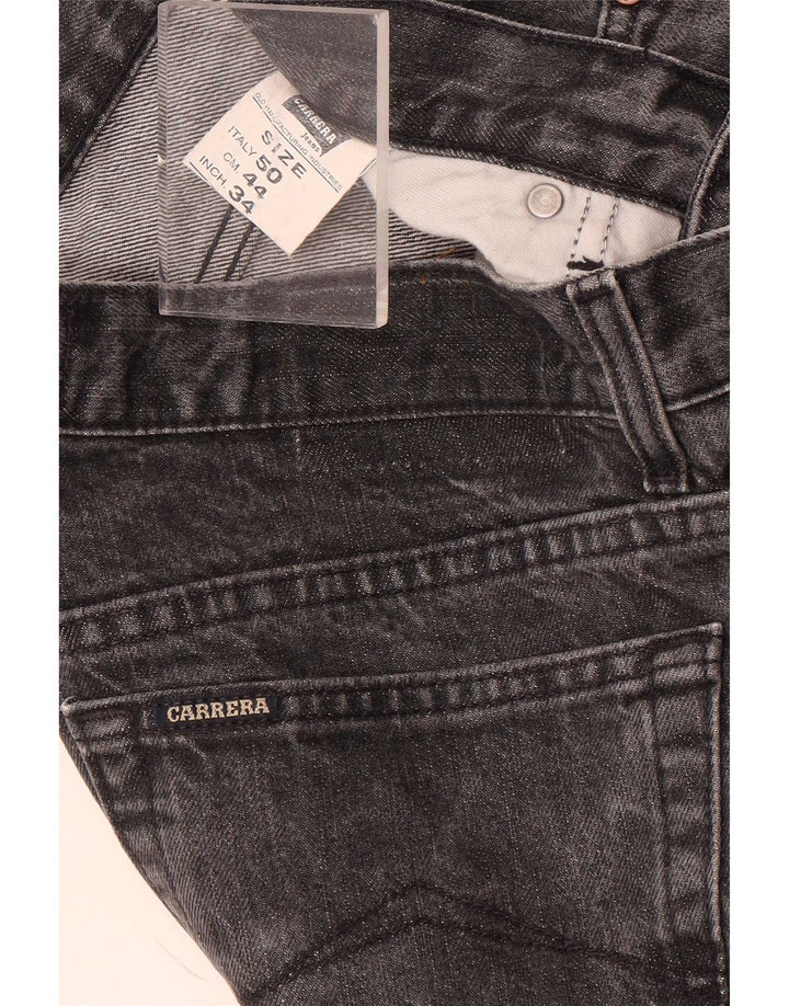 Carrera Mens Straight Jeans W34 L30 Cinza Algodão