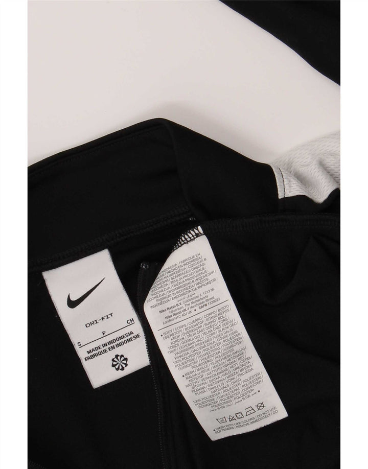 Nike Mens Dri Fit Zip Neck Top Manga Longa Pequeno Colorblock Preto