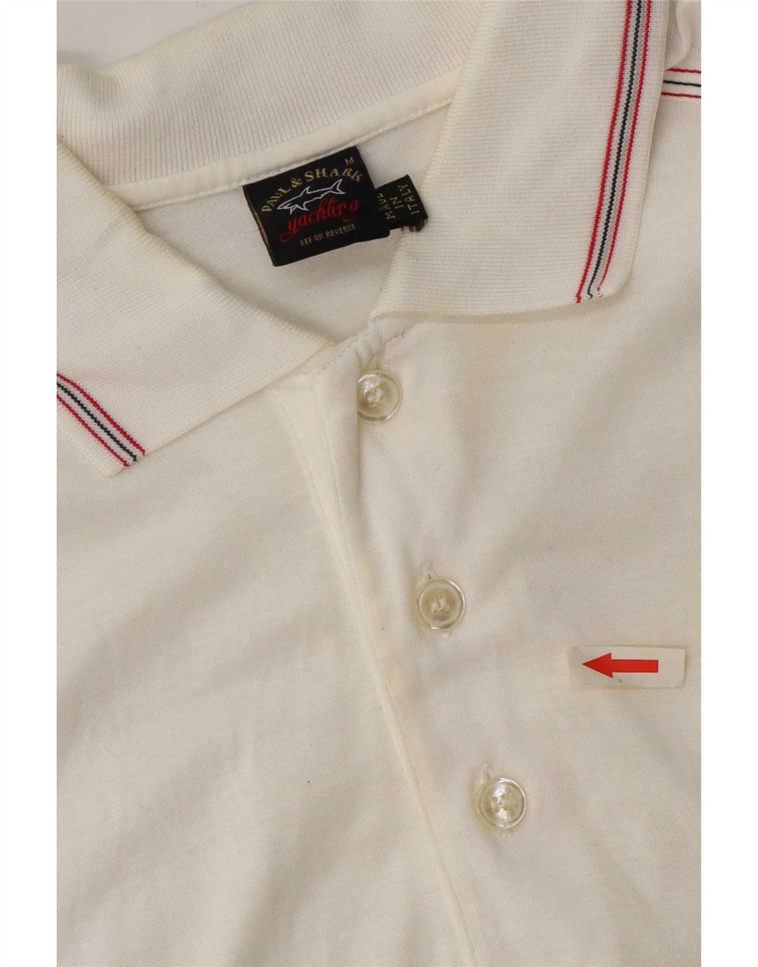 Camisa polo masculina Paul & Shark de algodão branco médio