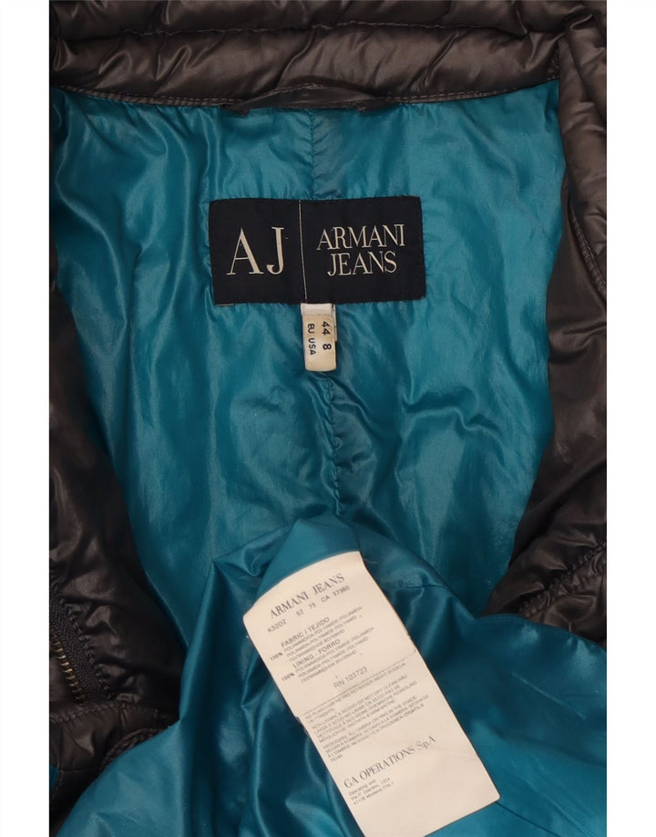 Casaco acolchoado feminino Armani Jeans US 8 cinza médio poliamida