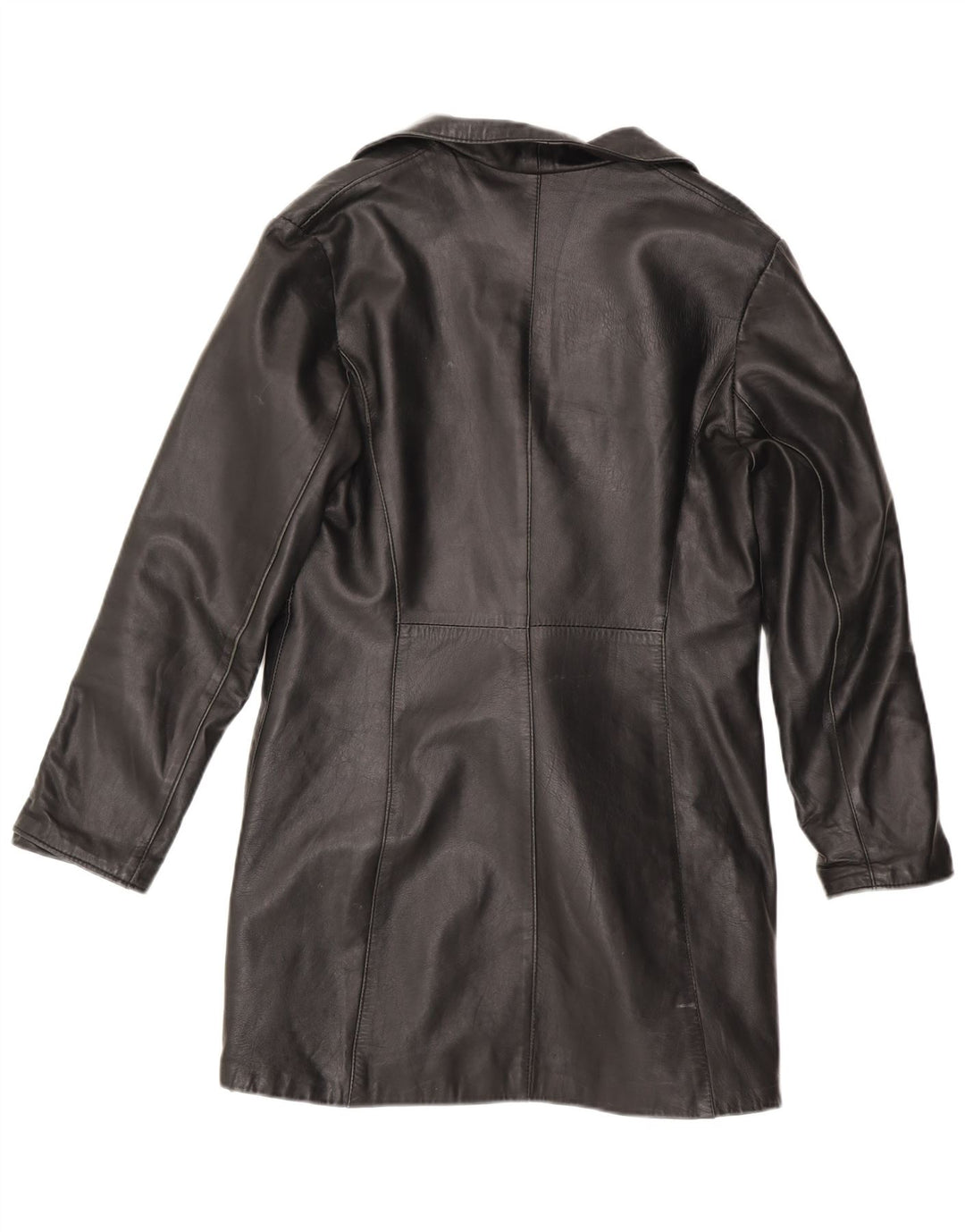 Casaco de couro feminino vintage IT 46 grande couro preto