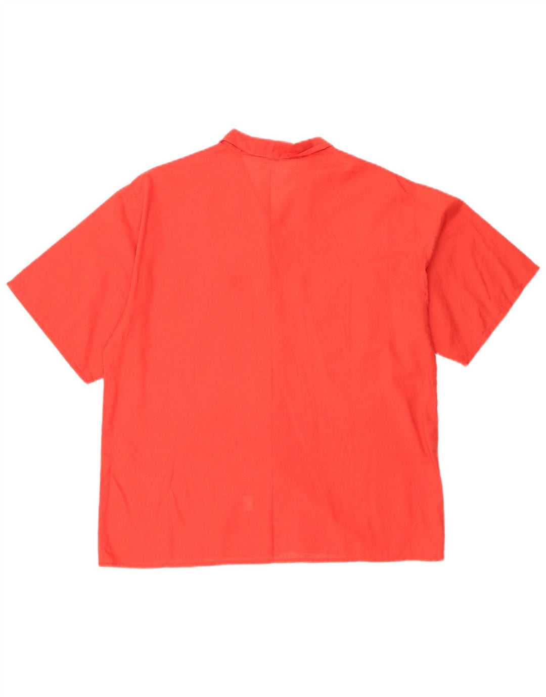 Camisa feminina vintage de manga curta IT 46 grande algodão vermelho