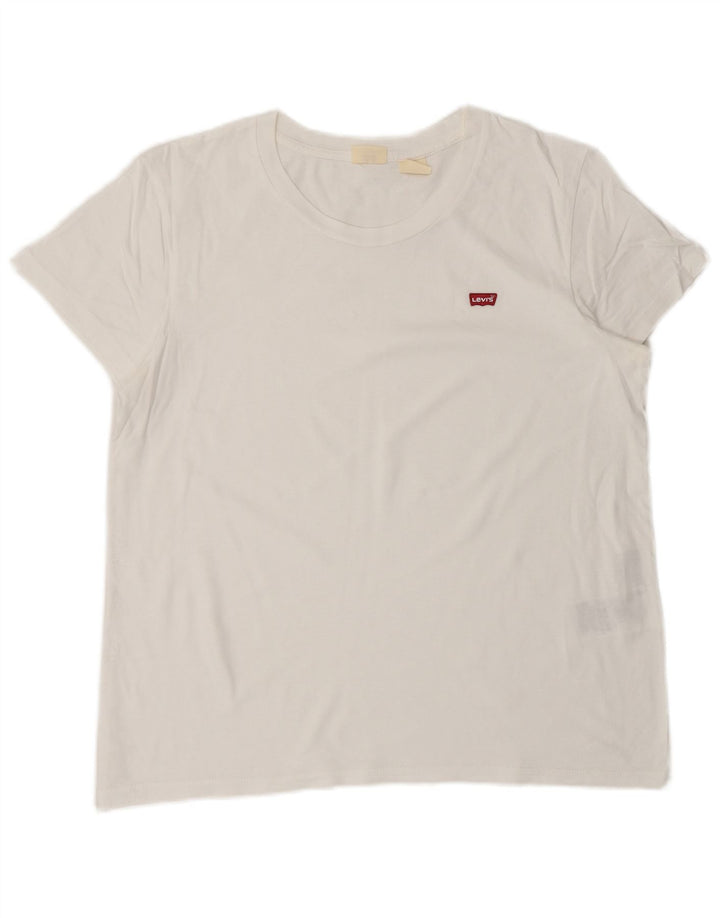 Camiseta feminina Levi's UK 16 grande algodão branco