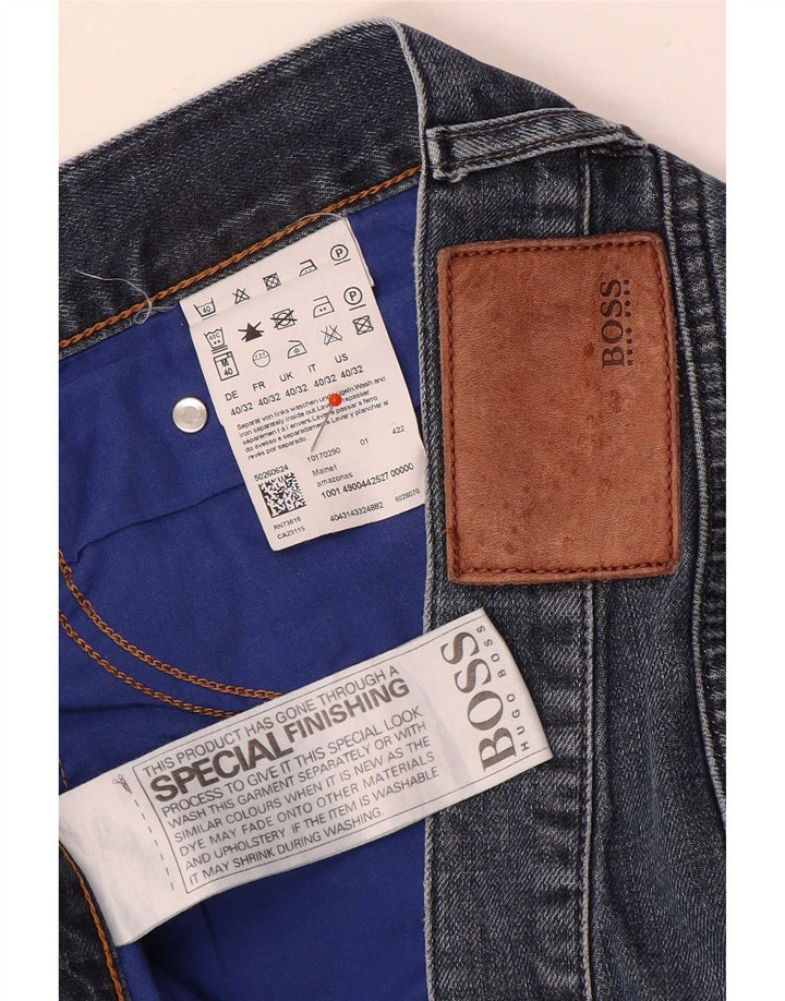 Hugo Boss Mens Straight Jeans W40 L32 Azul Algodão