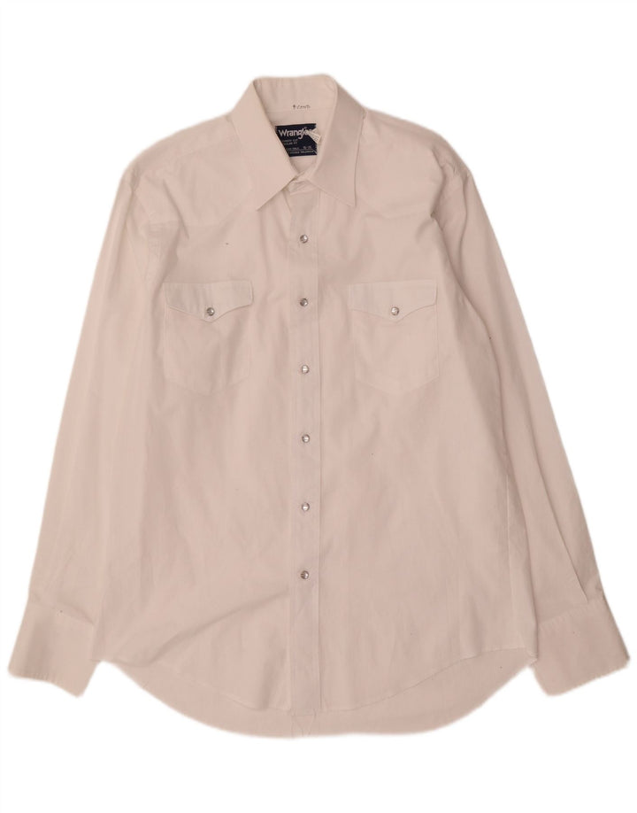 Camisa Wrangler masculina alta tamanho 16 grande poliéster branco