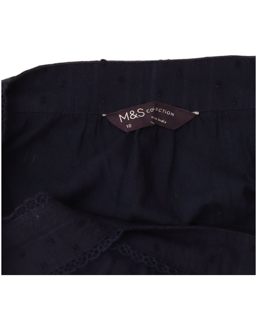 Top cami feminino sem mangas Marks & Spencer Reino Unido 10 pequeno azul marinho manchado