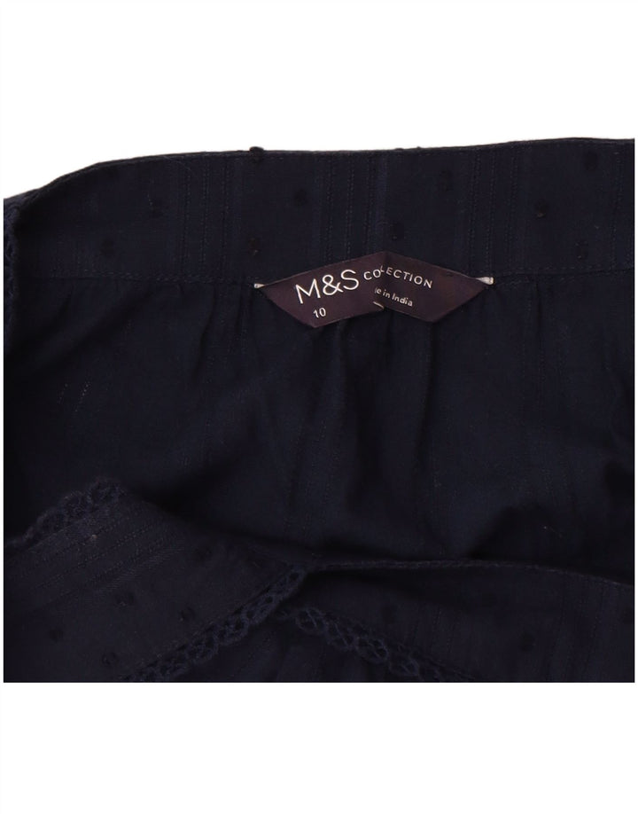 Top cami feminino sem mangas Marks & Spencer Reino Unido 10 pequeno azul marinho manchado
