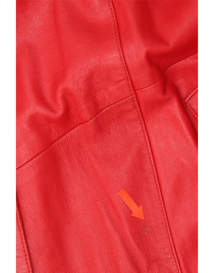 Casaco de couro feminino D'Enver UK 18 XL couro vermelho