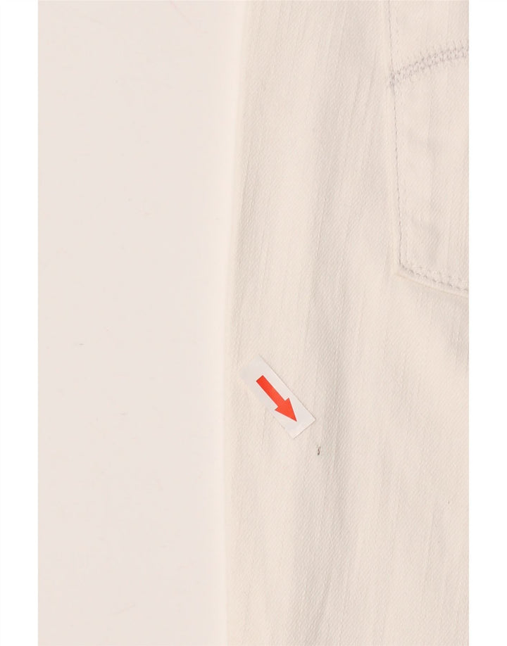 LEVI'S Feminino 515 Capri Jeans US 14 Grande W36 L20 Algodão Branco