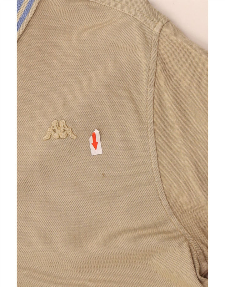 Camisa polo masculina Kappa algodão bege médio