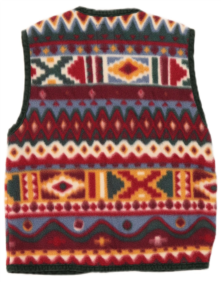 F.LLI CAMPAGNOLO Boys Fleece Gilet 7-8 Years Multicoloured Geometric