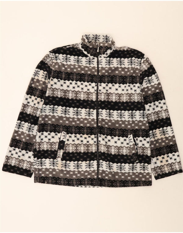Vintage Mens Fleece Jacket UK 42 XL Multicoloured Fair Isle