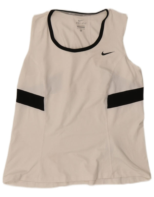 Nike Womens Dri Fit Vest Top UK 18 XL Branco Colourblock Poliéster