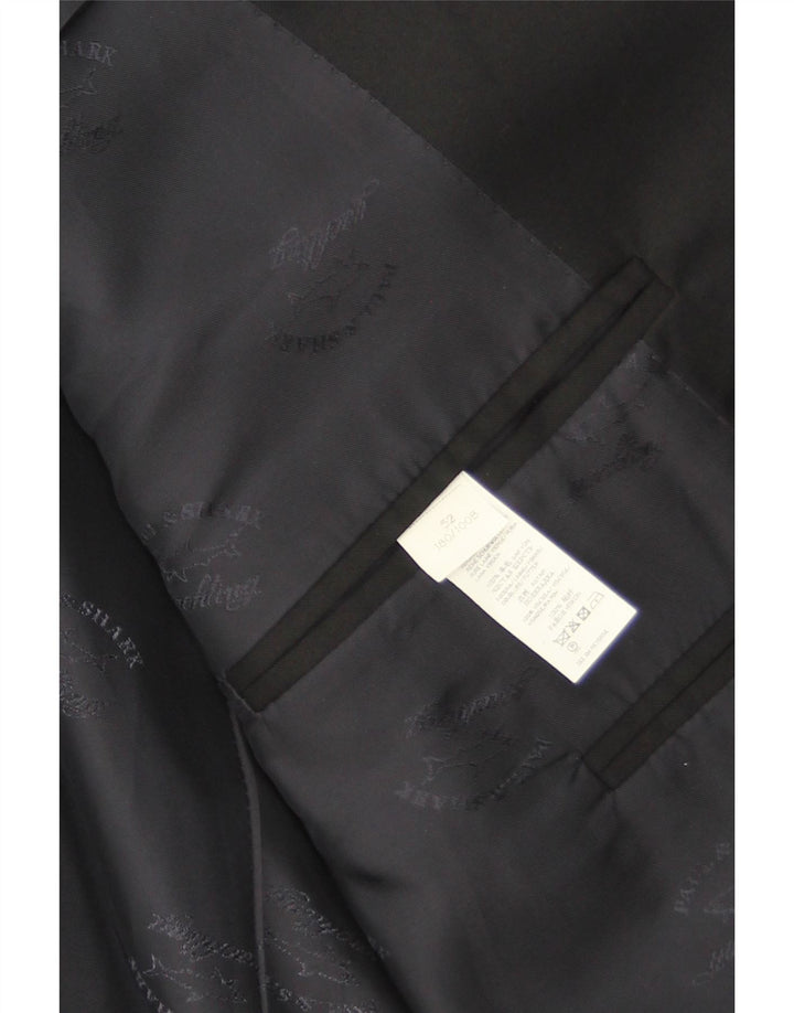 Jaqueta blazer masculina de 2 botões Paul & Shark IT 52 XL preta viscose