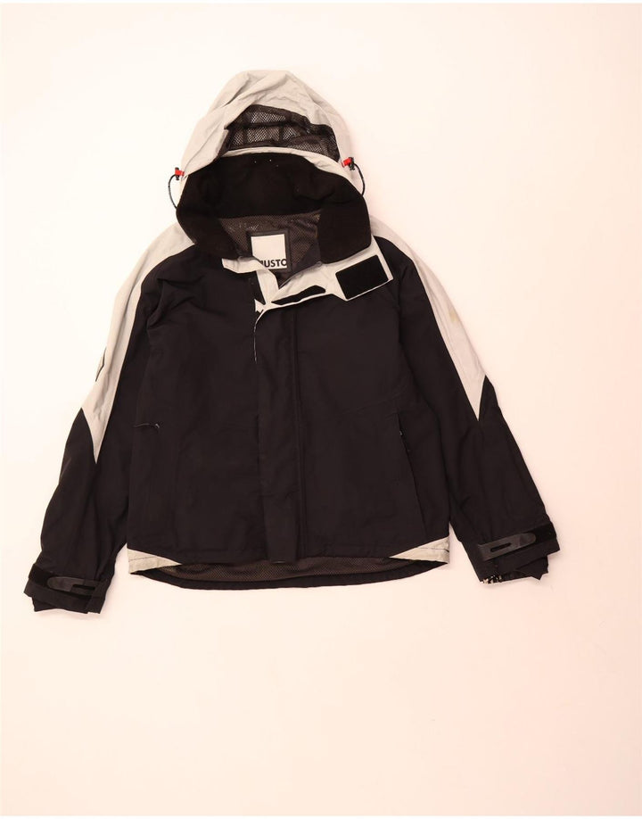 Jaqueta de chuva masculina Musto com capuz UK 40 grande poliamida colorblock preta