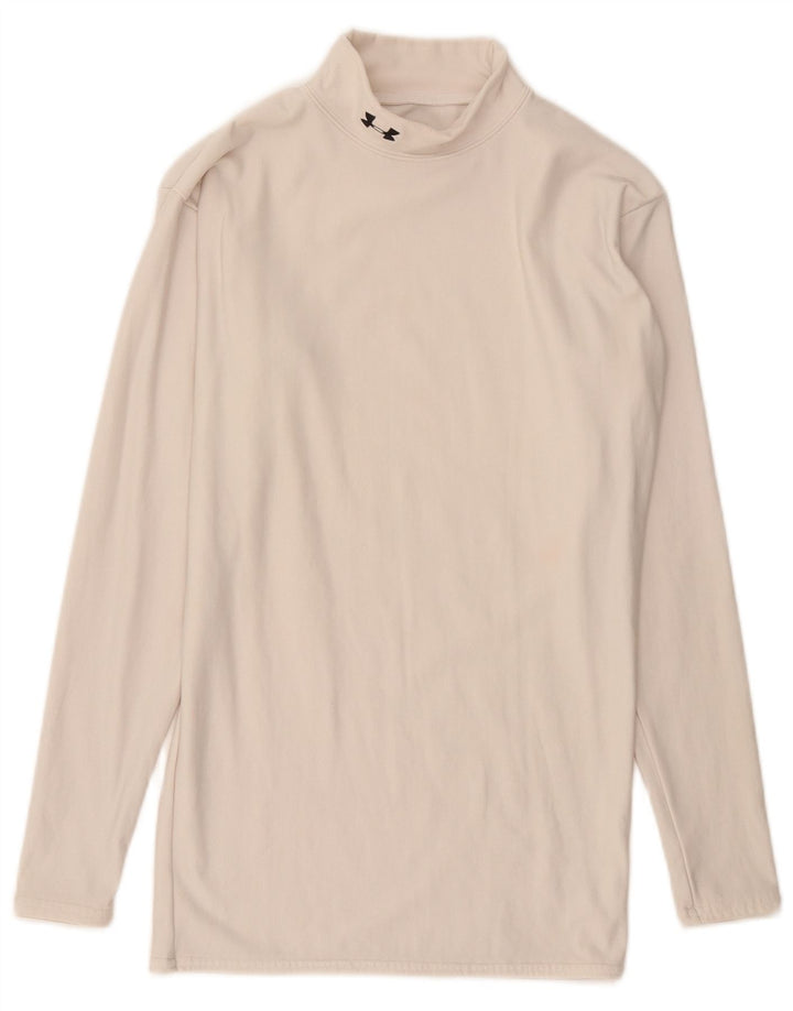 Under Armour Womens Cold Gear Top Manga Longa Grande Off White Nylon