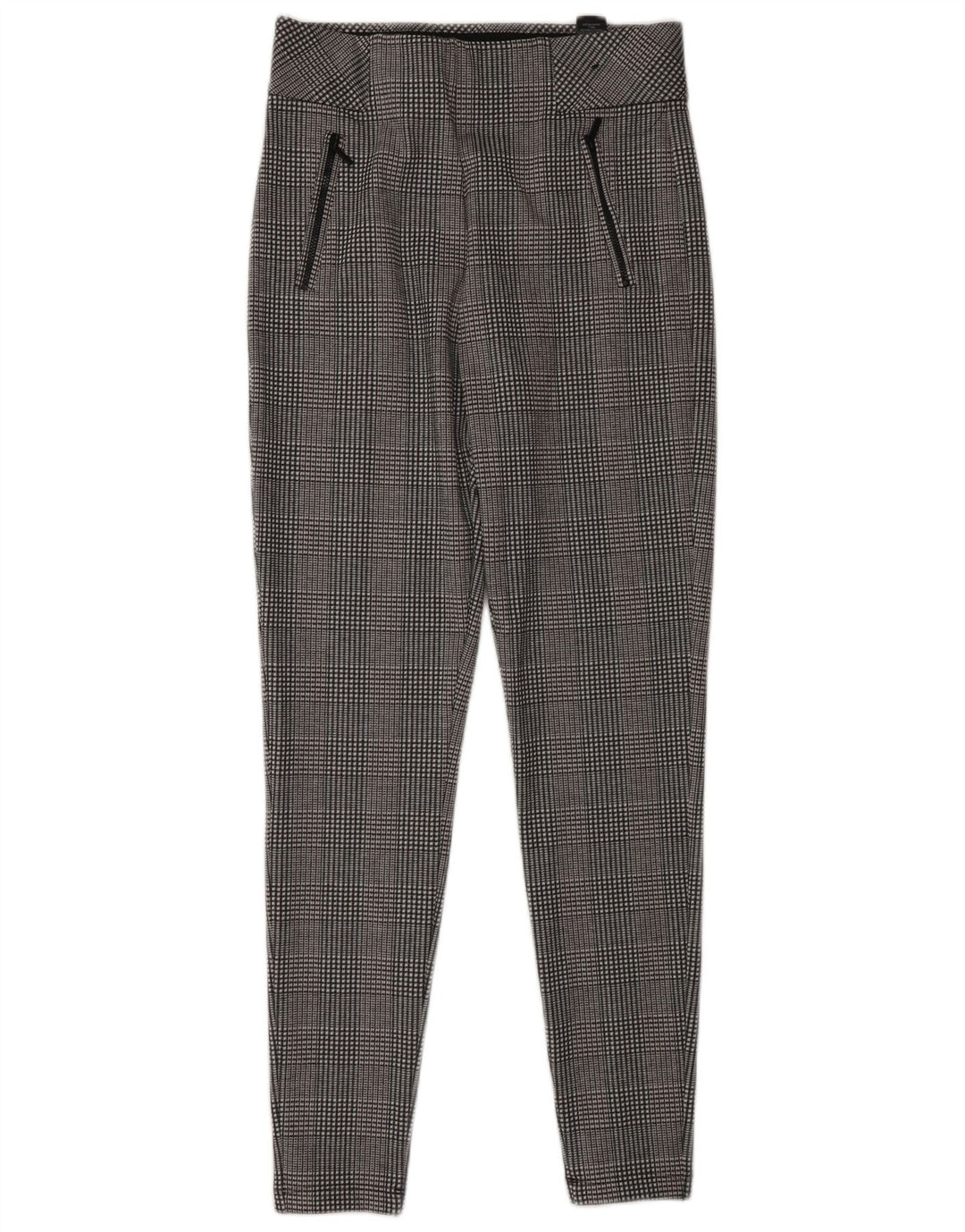 Leggings femininos Marks & Spencer UK 10 poliéster cinza houndstooth pequeno