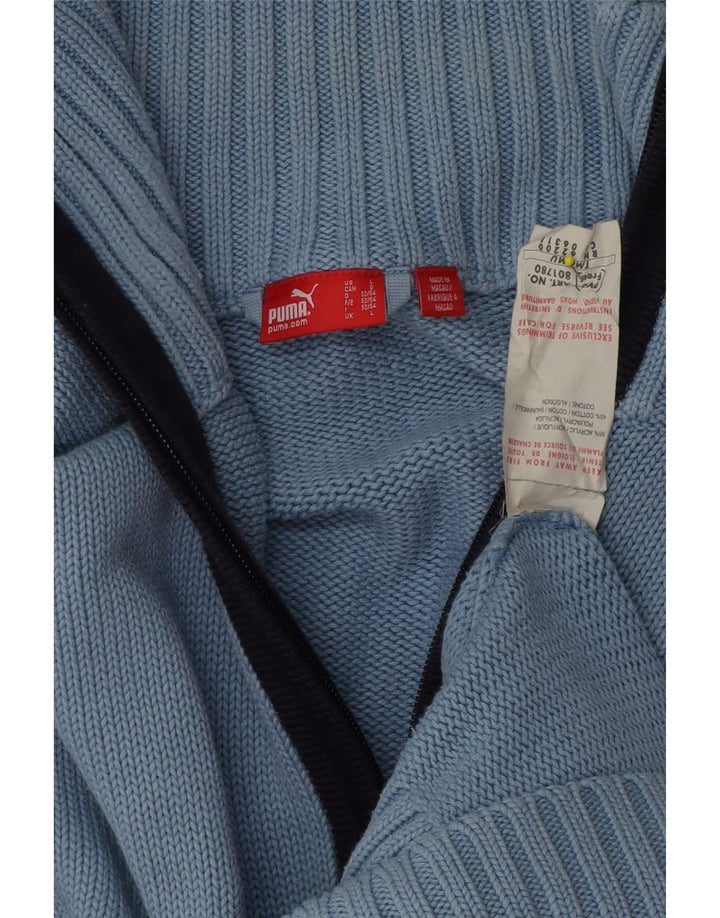 Suéter cardigã masculino Puma grande acrílico azul