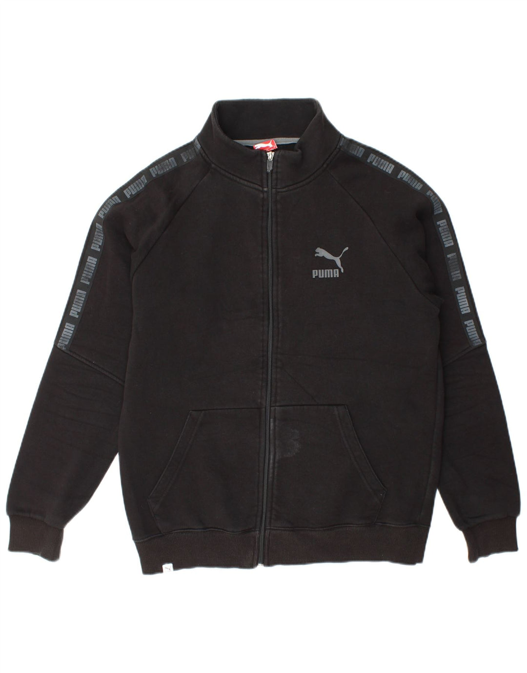 Puma Mens Graphic Tracksuit Top Jaqueta Grande Algodão Preto