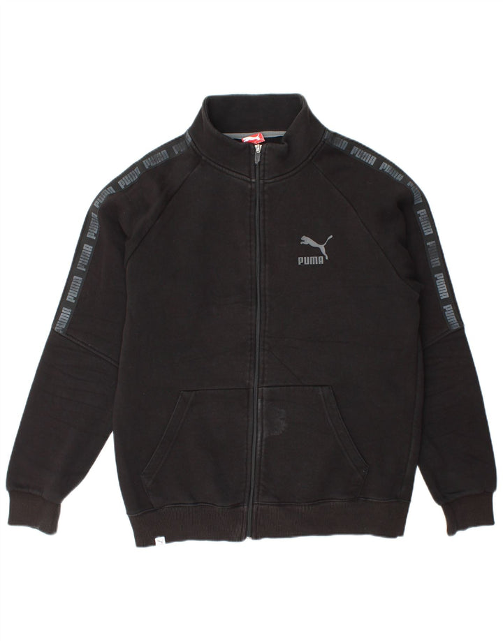Puma Mens Graphic Tracksuit Top Jaqueta Grande Algodão Preto
