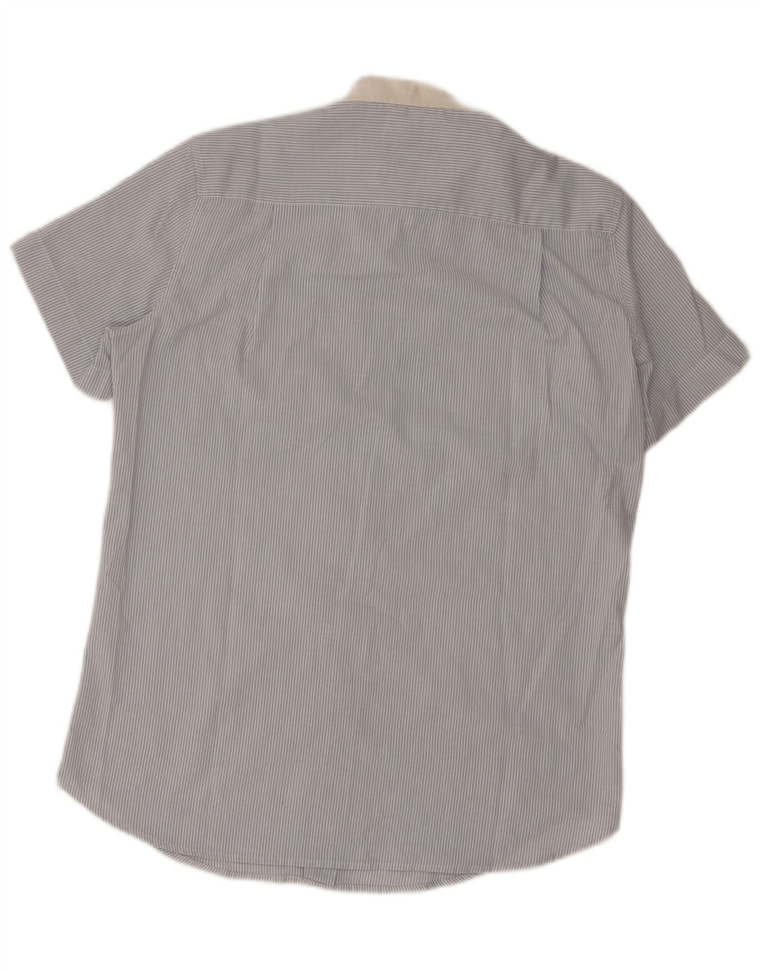 Wrangler Camisa masculina de manga curta listrada azul médio
