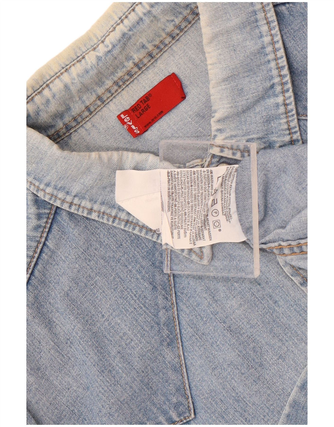 Camisa jeans masculina Levi's grande algodão azul