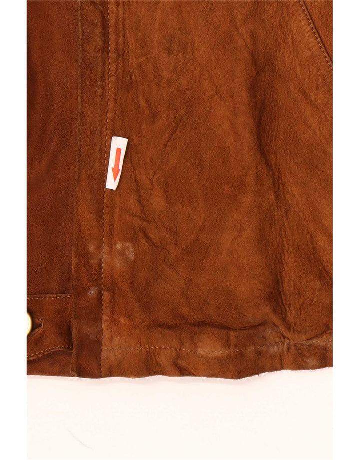 Jaqueta masculina vintage de camurça UK 38 marrom médio