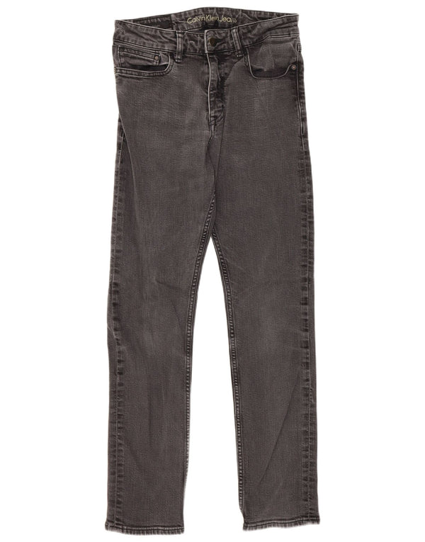Calça jeans feminina Calvin Klein Slim Fit W28 L30 cinza algodão