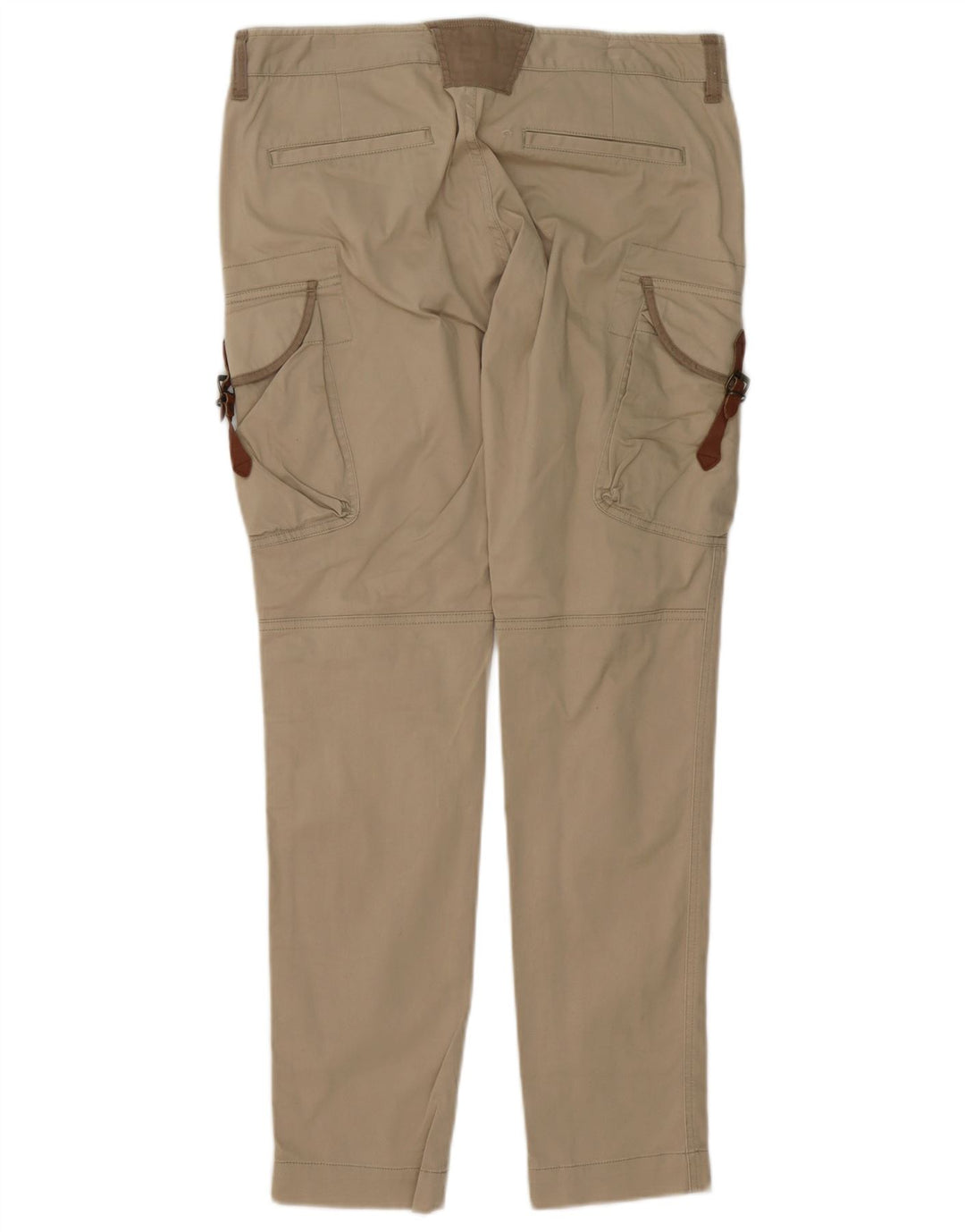 Calça cargo slim feminina Massimo Dutti W30 L32 algodão bege
